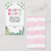 サボテンのsucculentsのピンクの緑のおむつのラッフル エンクロージャーカード (正面/裏面)