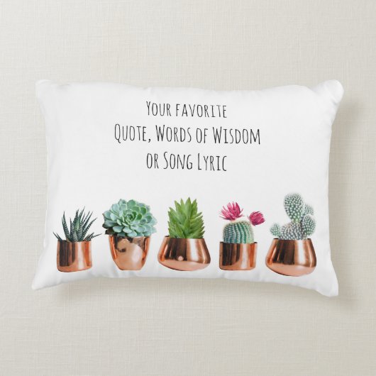 サボテンはあなたのお気に入りの引用文、歌を吸う アクセントクッション (裏面)