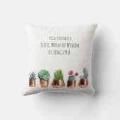 サボテンはあなたのお気に入りの引用文、歌を吸う クッション (裏面)