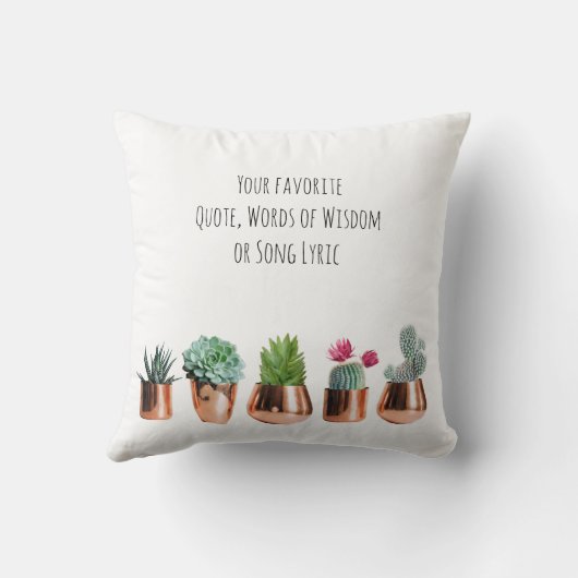 サボテンはあなたのお気に入りの引用文、歌を吸う クッション (裏面)