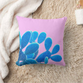 サボテンはピンクの背景に青く着色されている。ファッション, m クッション (ブランケット)