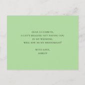 サボテンは私の花嫁のメイドになるわ。緑色のサボテン インビテーションポストカード (裏面)