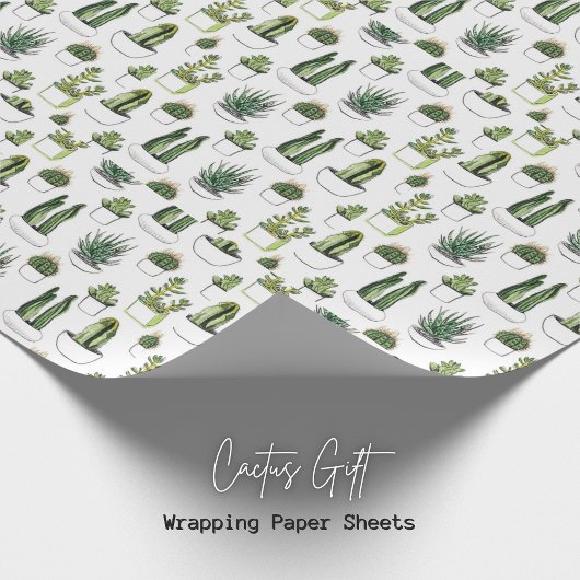 サボテンをテーマにしたギフトラッピング紙 ラッピングペーパー