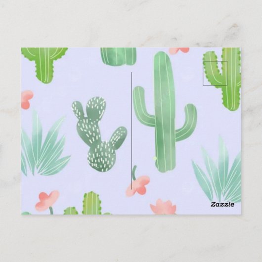 サボテンをテーマにしたファミリー懇親会招待状 ポストカード (裏面)
