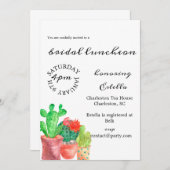 サボテンをテーマにしたブライダルシャワーの招待状 招待状 (正面/裏面)