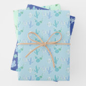 サボテンをテーマにした多肉性パステルギフトラッピング紙 ラッピングペーパーシート (インサイチュ)