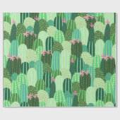 サボテンを使ったシームレスなパターン ラッピングペーパー (フラット)