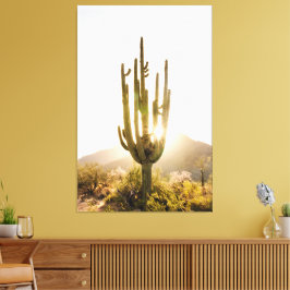 サボテンを使った砂漠の写真デコール キャンバスプリント