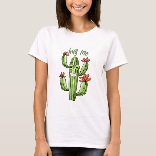 サボテンを抱おもしろいき締める Tシャツ (正面)
