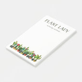 サボテンを持つ粋で、おもしろいな植物の女性 ポストイット (アングル)