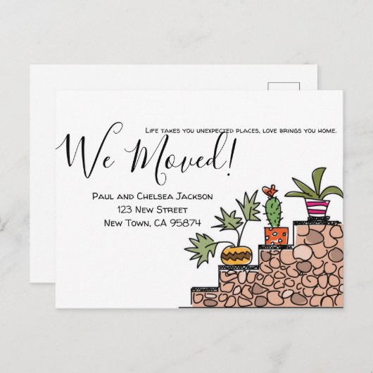 サボテンを移動しました ポストカード (正面/裏面)
