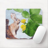 サボテンを通ってかいま見るバニー マウスパッド (マウス)