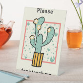 サボテンをTouchしない 台座サイン (インサイチュ)