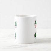 サボテンイラストレーションパーソナライズされた名 コーヒーマグカップ (中央)