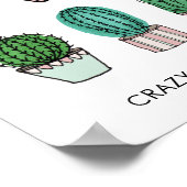 サボテンイラストレーション パーソナライズされた ポスター (角)