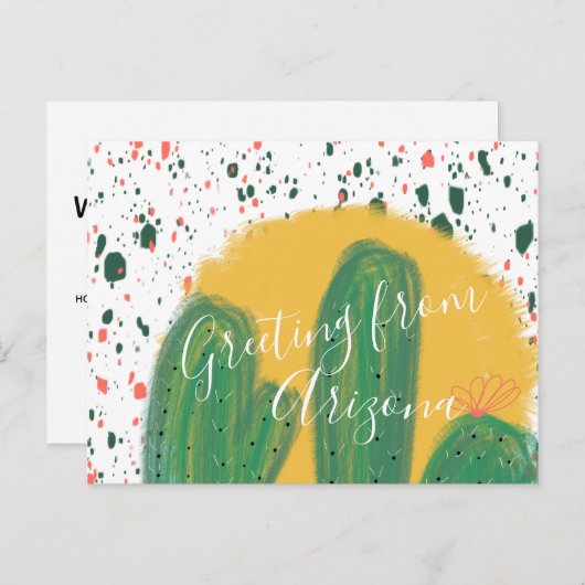 サボテンイラストレーションwithサンセット ポストカード (正面/裏面)