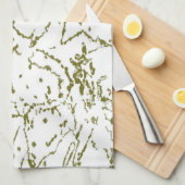 サボテンインスパイア抽象芸術オリーブキッチンタオル キッチンタオル (四つ折り)