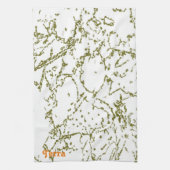 サボテンインスパイア抽象芸術オリーブキッチンタオル キッチンタオル (縦)