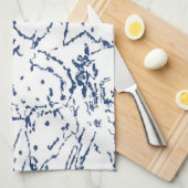サボテンインスパイア抽象芸術ブルーキッチンタオル キッチンタオル (四つ折り)
