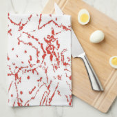 サボテンインスパイア抽象芸術レッドキッチンタオル キッチンタオル (四つ折り)