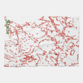 サボテンインスパイア抽象芸術レッドキッチンタオル キッチンタオル (横)