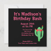 サボテンウエスタンテーマパーティー 招待状 (裏面)