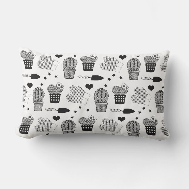 サボテンエレガントガーデニングパターンガーデン アウトドアクッション (正面)