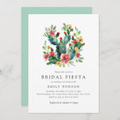 サボテンエレガントフローラブライダルシャワー招待 招待状 (正面/裏面)