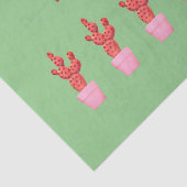 サボテンカモダンワイトグリーンピンク水彩 薄葉紙 (詳細)