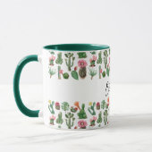 サボテンカラフルと多肉植物の花 マグカップ (左)