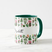 サボテンカラフルと多肉植物の花 マグカップ (正面右)