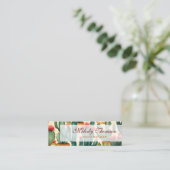 サボテンカラフルの水彩画 スキニー名刺 (スタンド正面)