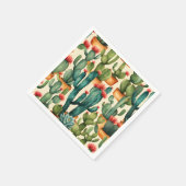 サボテンカラフルの水彩画 スタンダードカクテルナプキン (角)