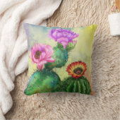 サボテンカラフルの花枕 クッション (ブランケット)