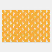 サボテンカラフルパターンピンクオレンジグリーンおもしろい ラッピングペーパーシート (正面3)