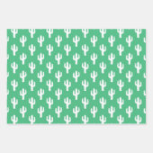 サボテンカラフルパターンピンクオレンジグリーンおもしろい ラッピングペーパーシート (正面2)