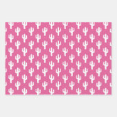 サボテンカラフルパターンピンクオレンジグリーンおもしろい ラッピングペーパーシート (正面)