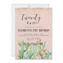 サボテンガーデンをテーマにした21歳の誕生日パーティー