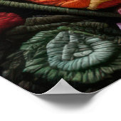 サボテンガーデン刺繍芸術 ポスター (角)