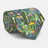 サボテンクールとサボテンの花(緑) ネクタイ (ロール)