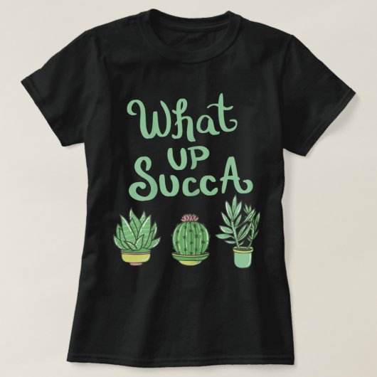 サボテンジョークで笑おこ！面白多肉植物デザイン Tシャツ (デザイン正面)
