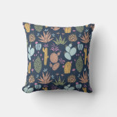 サボテンチャームカラフル:ヴィンテージフローラ クッション (正面)