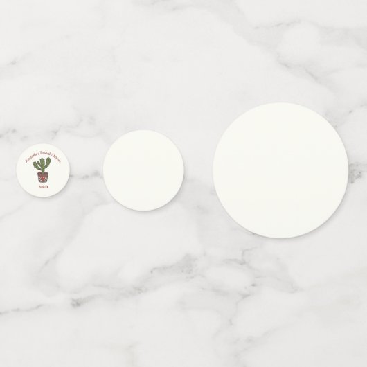 サボテンテーマブライダルシャワー パーソナライズされた コンフェッティ (裏面)