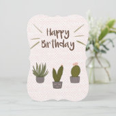 サボテンハッピーバースデーカード (スタンド正面)
