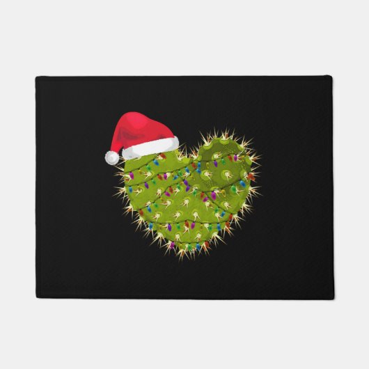 サボテンハートクリスマス ドアマット (正面)