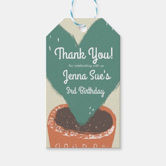 サボテンハートプラントフィエスタ誕生日サンキュー ギフトタグ (正面)