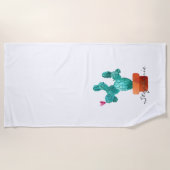 サボテンハート名サウスウエストデザートラブおもしろい ビーチタオル (正面)