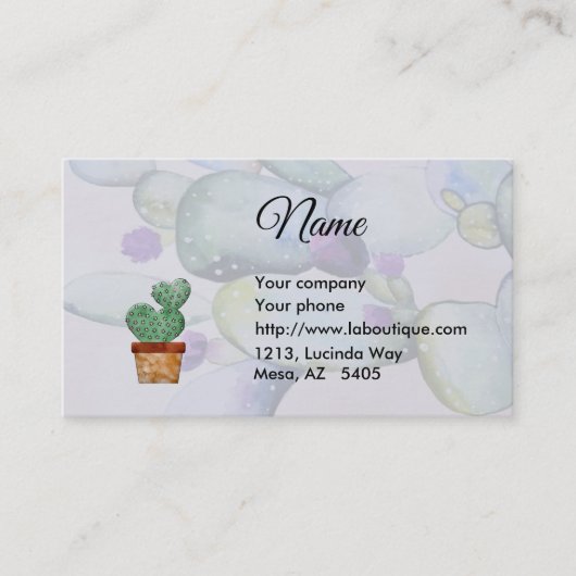 サボテンハート名刺 名刺 (正面)