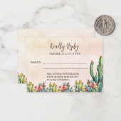 サボテンバラ金ゴールド結婚ラスティック応答RSVP ノートカード (正面/裏面インサイチュ)