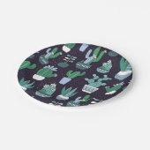 サボテンパターンのかわいく不完全なイラストレーション ペーパープレート (アングル)